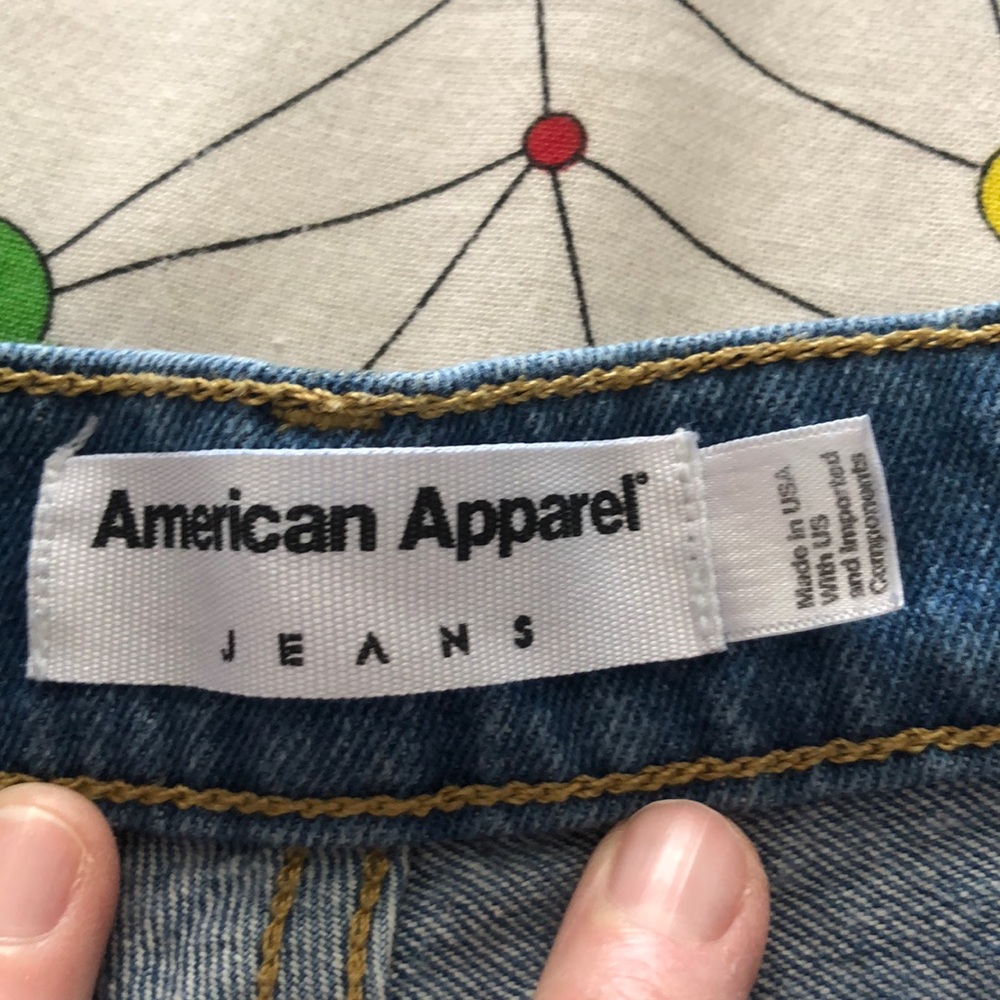American Apparel Star and Stripe Denim Shorts - Blue and Red - Picture 4 of 4